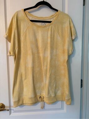 Ruff Hewn Pale Yellow Short-Sleeve Pullover with Drawstring Hem